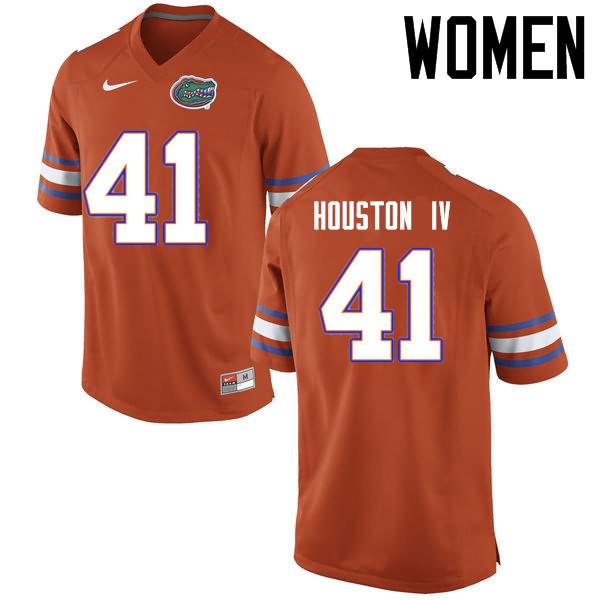 NCAA Florida Gators James Houston IV Women's #41 Nike Orange Stitched Authentic College Football Jersey LAO3864ZT